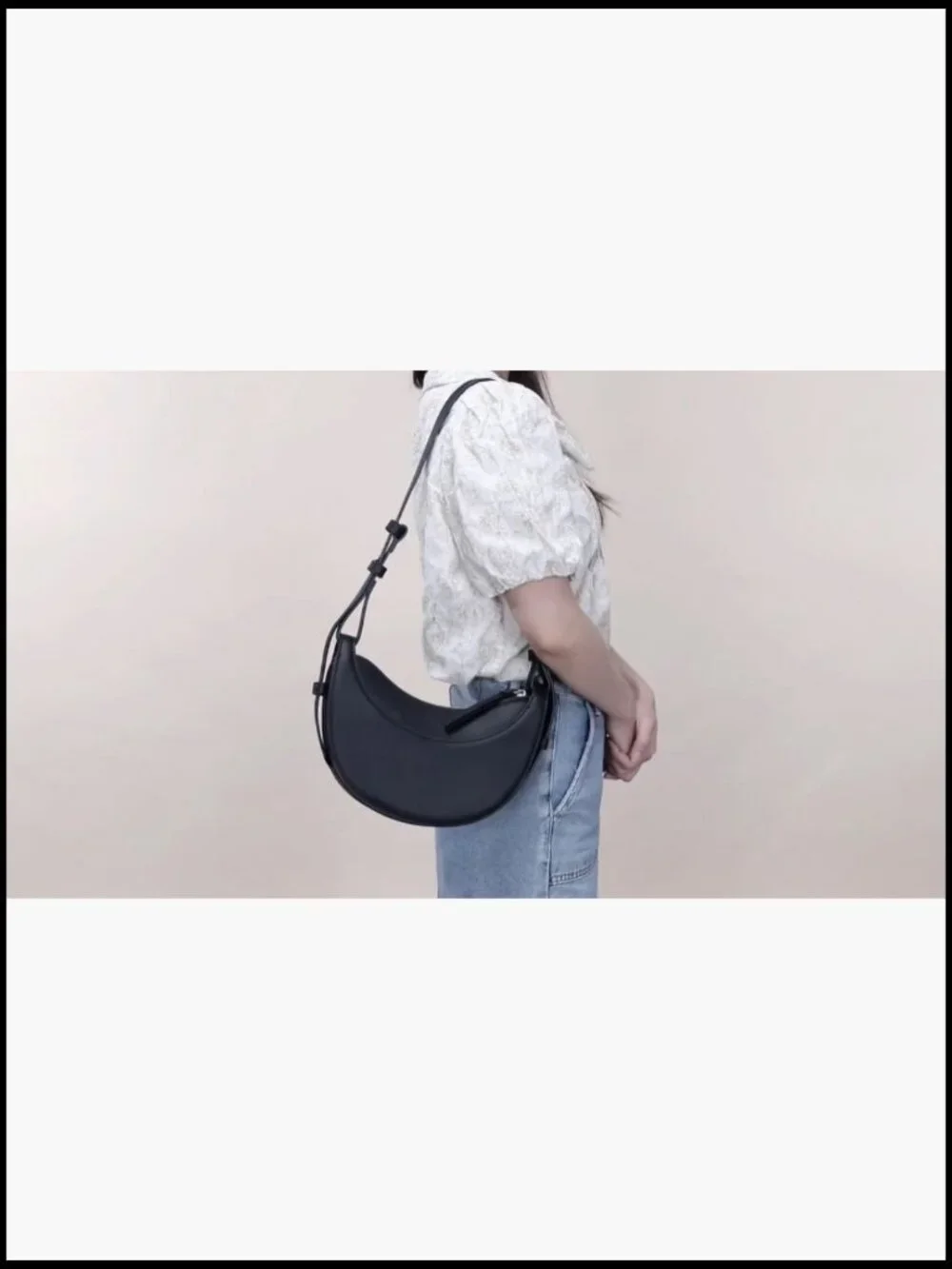 Faux Leather Saddle Bag Crescent Crossbody Hobo Handbag Shoulder Purse
